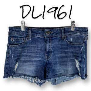 DL1961 Renee Medium Wash Blue Distressed Denim Shorts Women’s Size 28